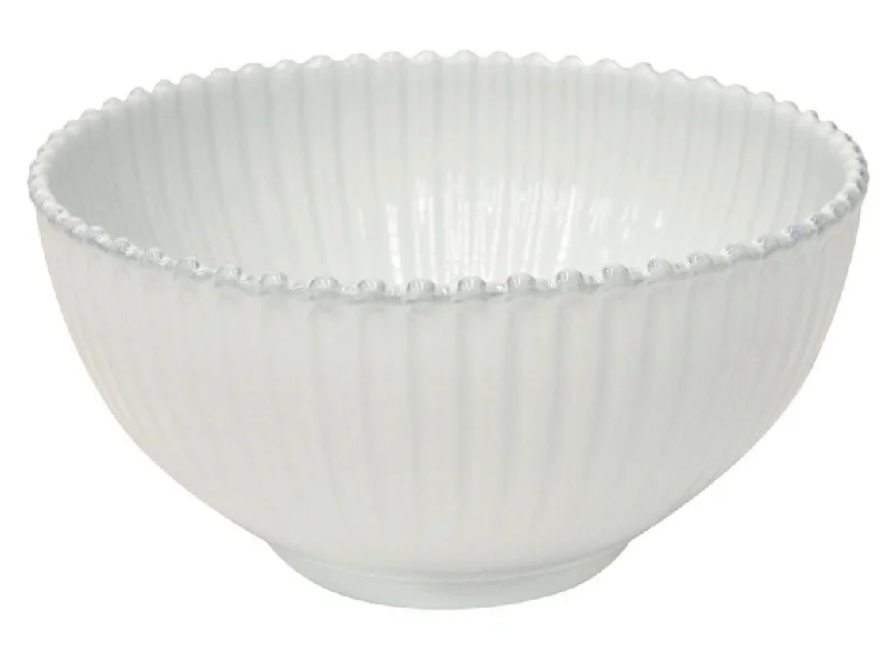 formal dinnerware set for upscale events-Costa Nova Pearl White Salad Serving Bowl