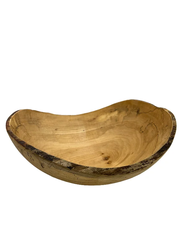 elegant dinnerware set for 8-Spalted Oval Salad Bowl