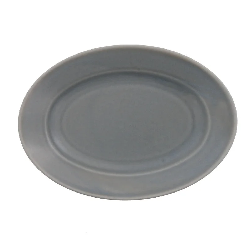 kids' dinner plates with fun designs-Estmarc 10.2" Gray Oval Dinner Plate