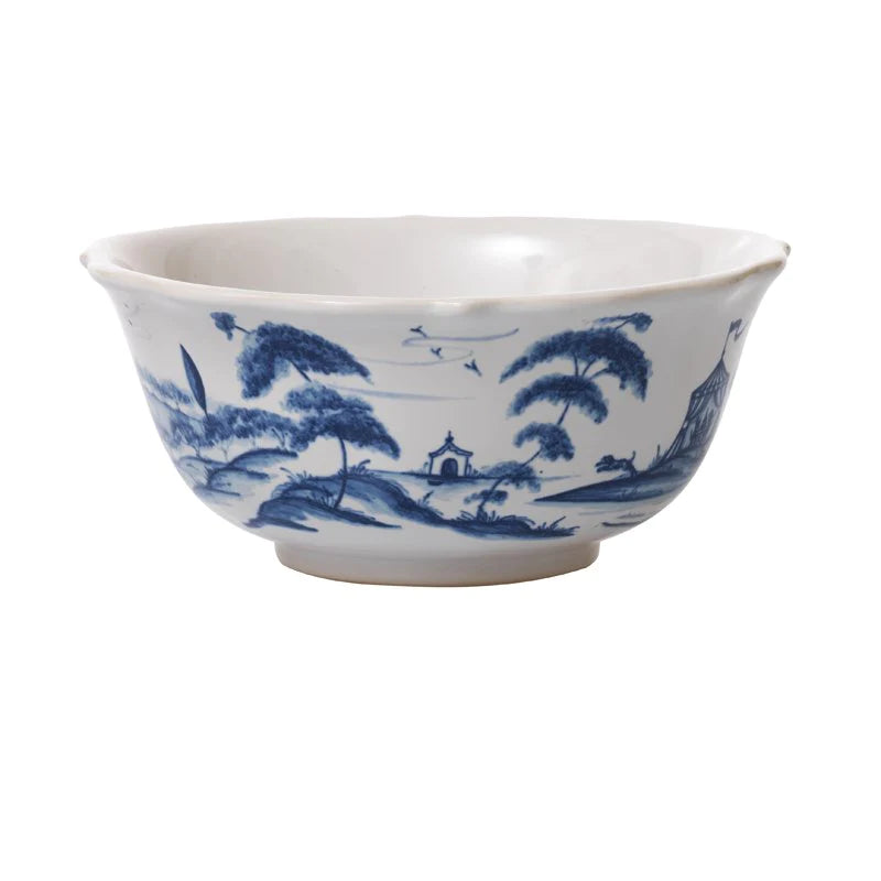 reusable dinnerware for eco-conscious families-Juliska Country Estate Delft Blue Cereal/Ice Cream Bowl