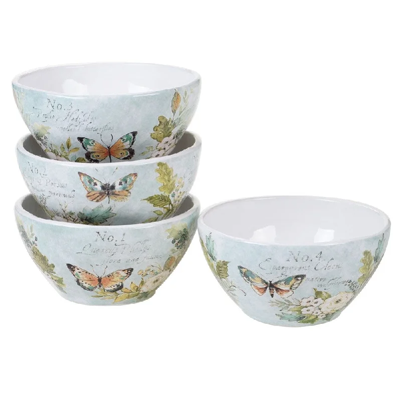 dinnerware set for brunch events-Certified International Nature Garden Ice Cream/Dessert Bowls (Set of 4)