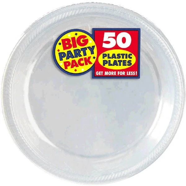 casual stoneware dinner plates set-PLSTC PLATE CLEAR 50PC 7"