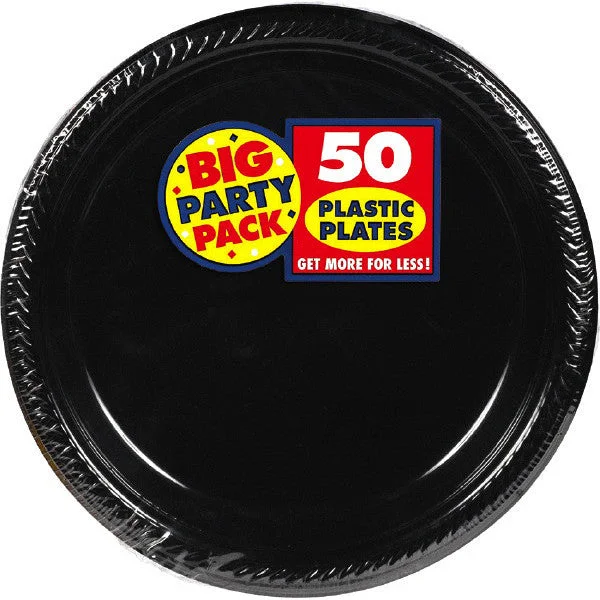 eco-friendly disposable dinnerware for parties-PLASTIC PLATES  BLACK 7"   50PCS/PKG