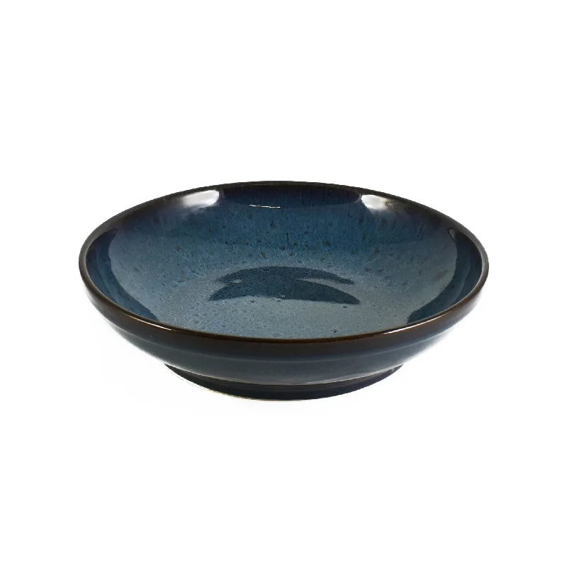 reusable dinner plates for families-Blue Glaze Salad Bowl, 27.5cm dia