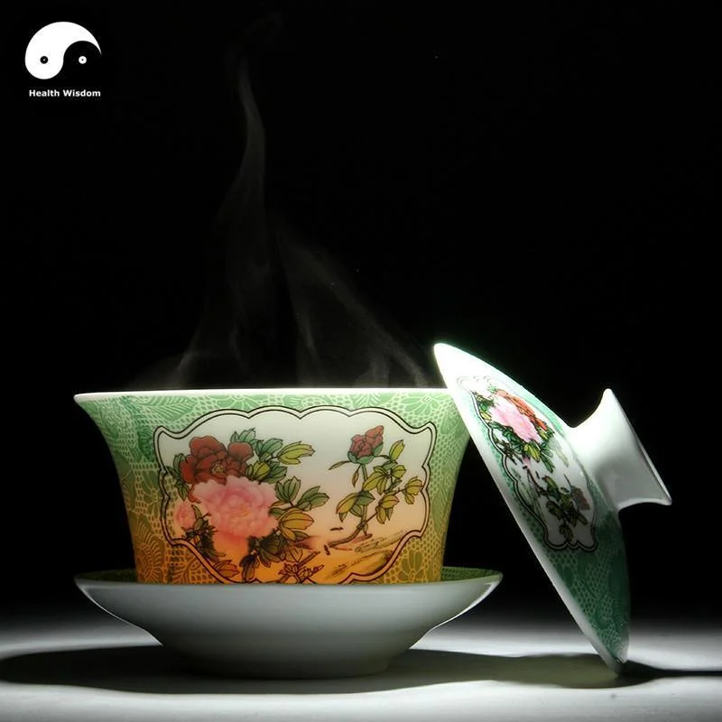 reusable mugs for tea lovers-Ceramic Gaiwan Tea Cup 220ml 盖碗