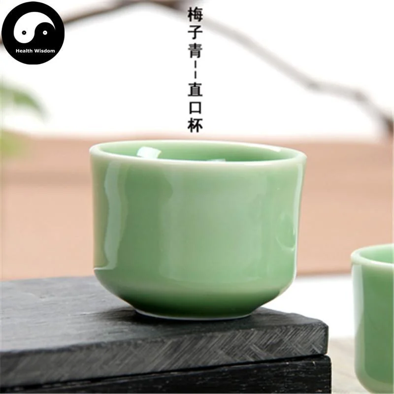 large insulated coffee mugs for camping-Celadon Ceramic Tea Cups 2pcs