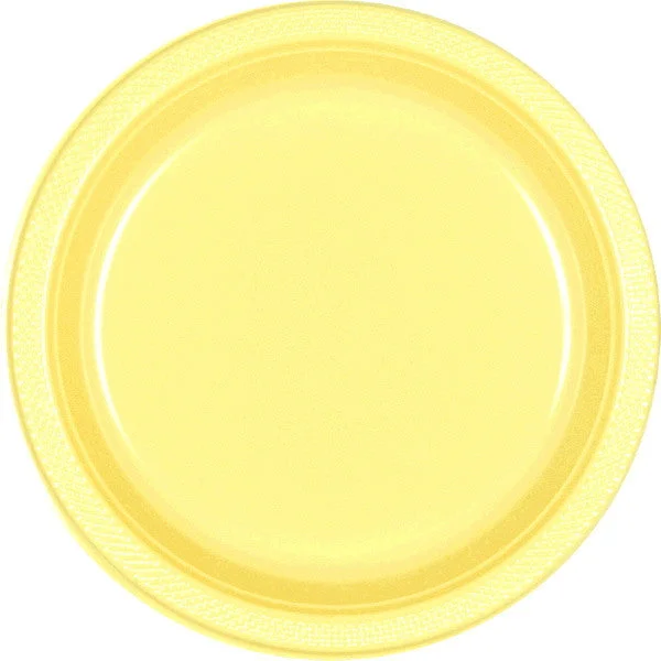 melamine dinnerware for casual events-PLATE - LIGHT YELLOW 9"    PLASTIC   20 CT/PKG