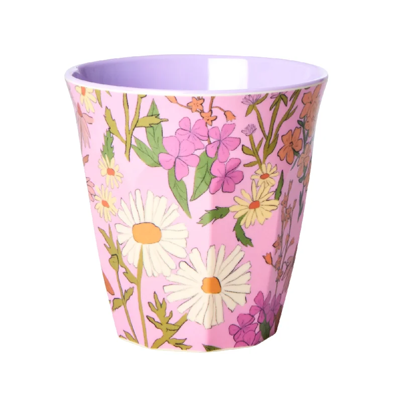 funny coffee cups for coworkers-Rice DK Melamine Cup with Daisy Dearest Print - Two Tone - Medium