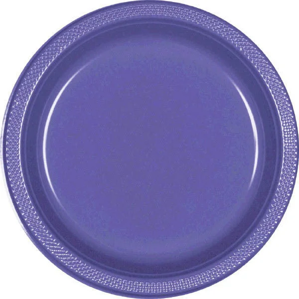 disposable dinner plates for holidays-PLASTIC PLATES - NEW PURPLE   7"   20 COUNT