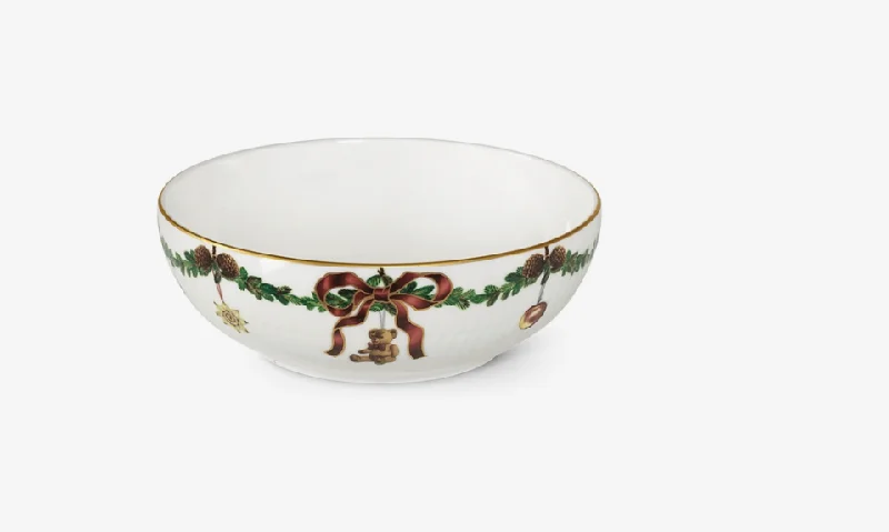 formal dinnerware for hosting guests-Royal Copenhagen Star Fluted Christmas BOWL 9.8 inches