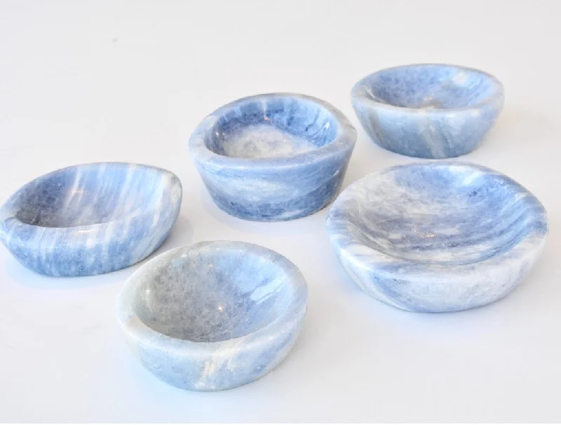 high-end stoneware dinnerware set-blue calcite bowls