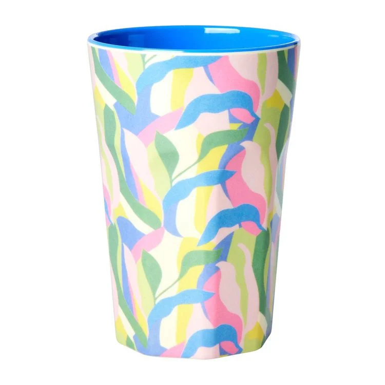 insulated coffee mugs for outdoor activities-Rice DK Melamine Cup with Jungle Fever Print - Two Tone - Tall