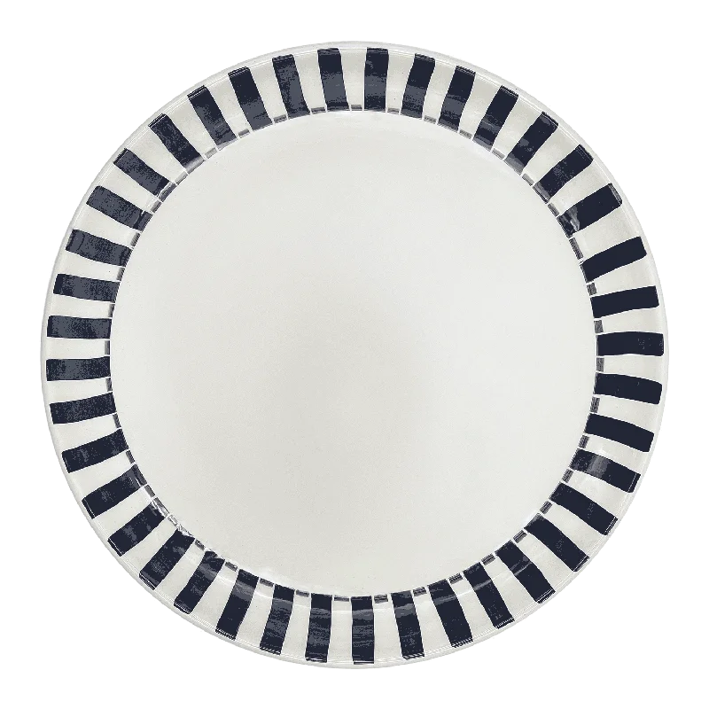 modern dinnerware with minimalist style-Black Stripes Charger Plate