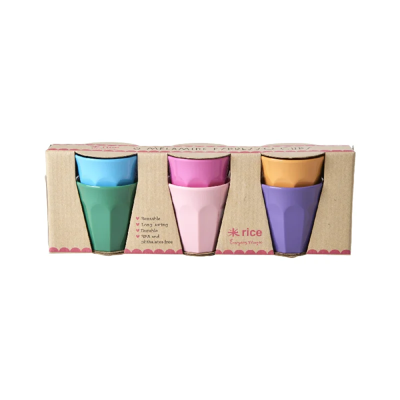 best mugs for cozy mornings at home-Rice DK Melamine Espresso Cups in 6 Asst. Colors - 6 Pack - 80ml