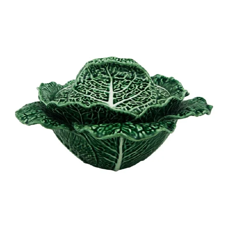 stylish ceramic plates for daily use-Bordallo Pinheiro Large Cabbage Leaf Tureen 2 litre