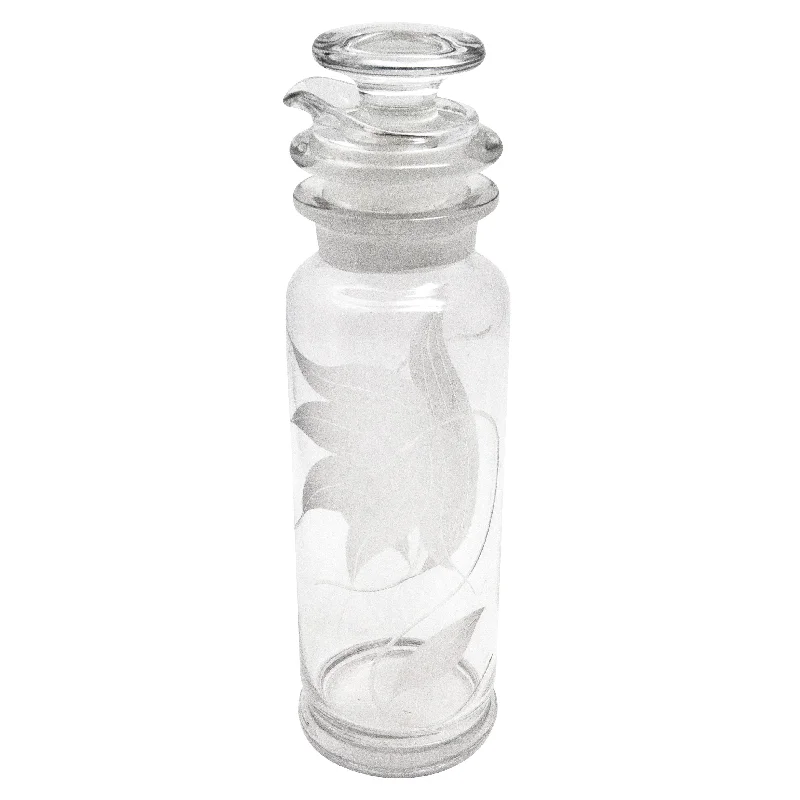 stylish disposable dinnerware for parties-Heisey Etched Flower Cocktail Shaker