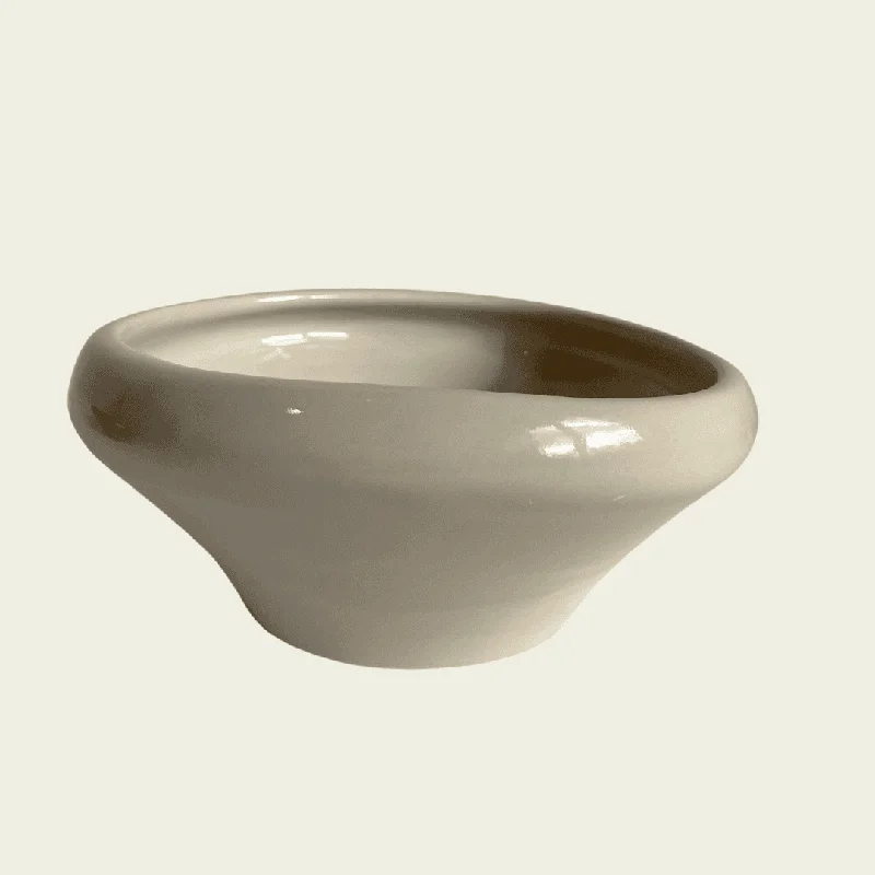 simple and elegant stoneware plates-Aurora Ceramic Bowl Large (Vanilla)