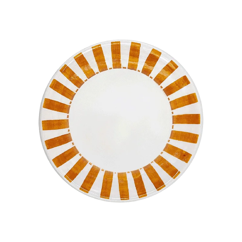 eco-friendly bamboo dinnerware for picnics-Yellow Stripes Side Plate