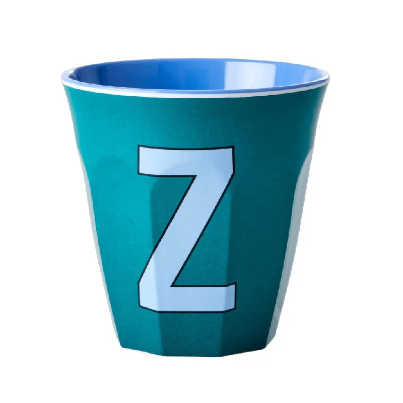 insulated coffee mugs for busy mornings-Rice DK Melamine Cup with The Letter Z - Green - Two Tone - Medium