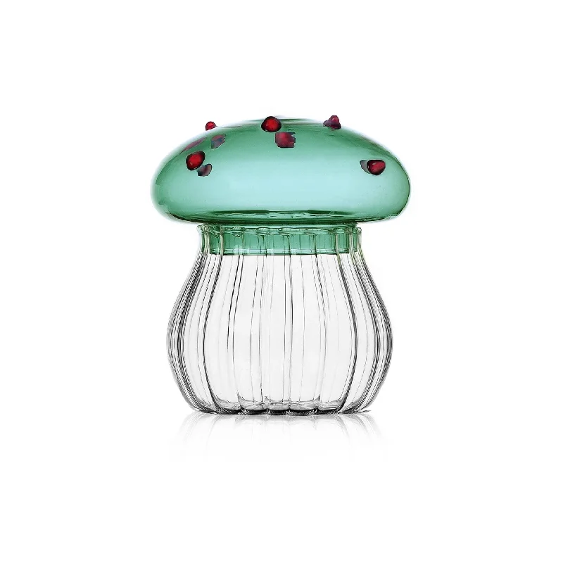 luxury dinnerware for weddings and events-Ichendorf Milano Optic Turquoise Mushroom Sugar Bowl, 10x8cm