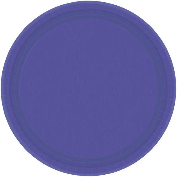 chic dinner plates with silver accents-PAPER PLATE NEW PURPLE   8.5"    20CNT