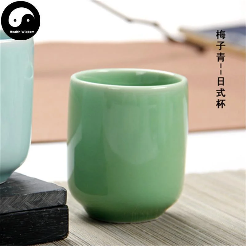 unique ceramic mugs for home use-Celadon Ceramic Tea Cups 2pcs