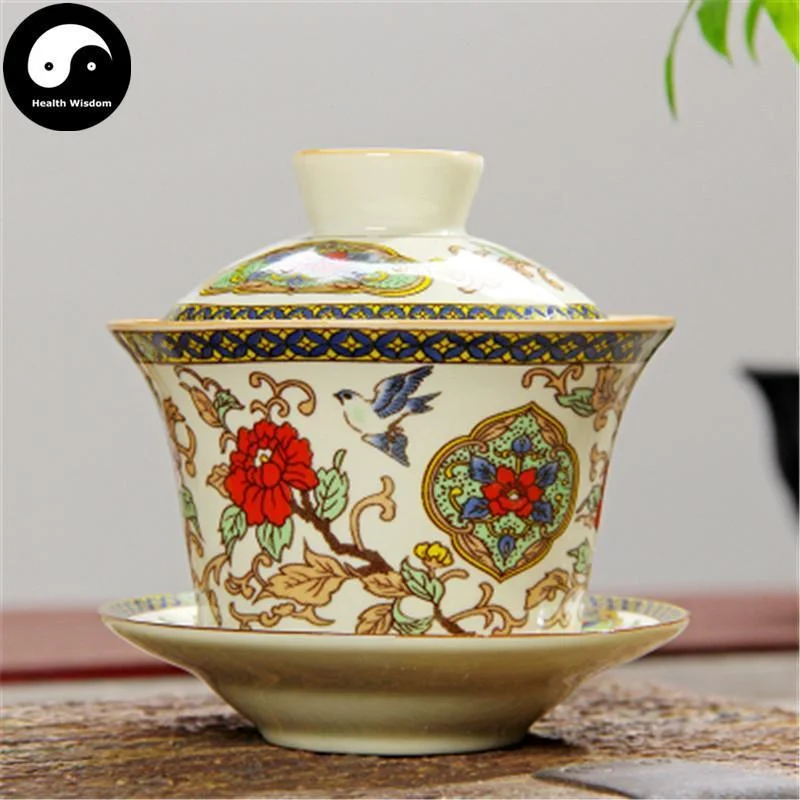 custom travel coffee mugs for companies-Ceramic Gaiwan Tea Cup 110ml 盖碗