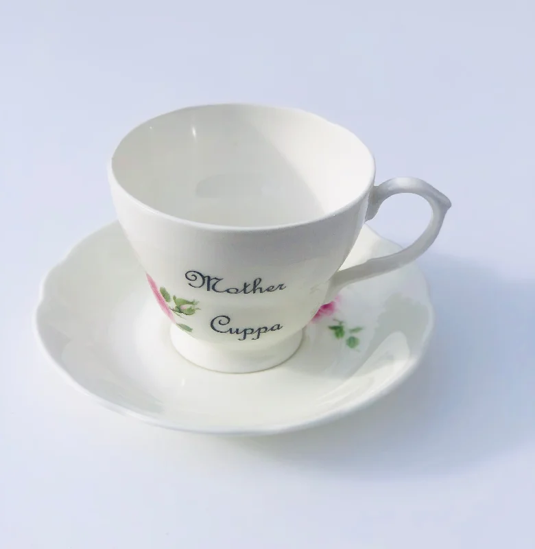 best coffee cups for office meetings-Mother Cuppa Tea Cup & Saucer