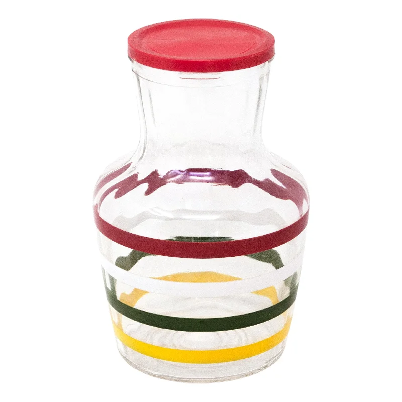 durable and stylish dinner plates set-Red Lid Striped Decanter