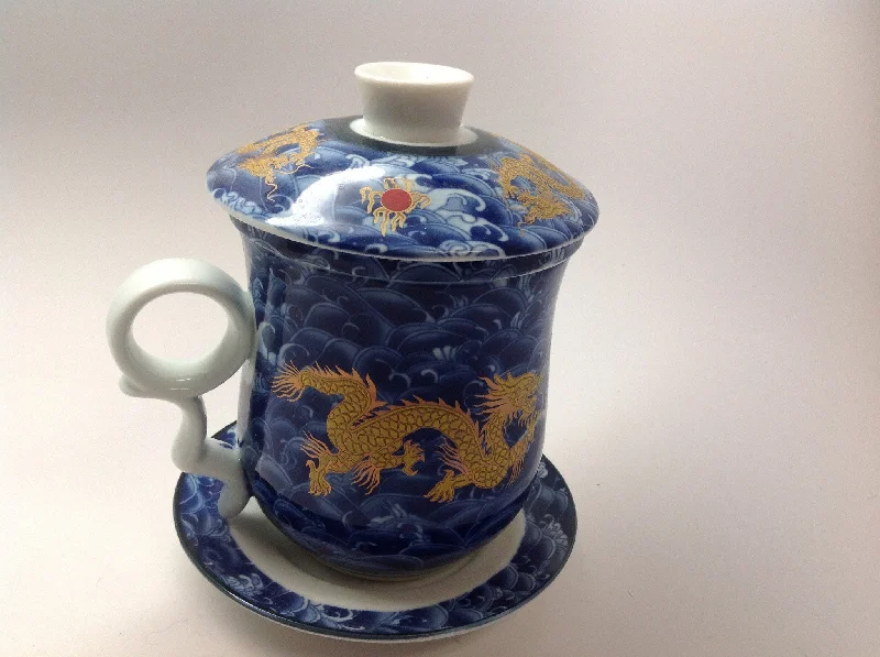 high-quality mugs for tea breaks-Dragon Personal Tea Cup 12oz -P23