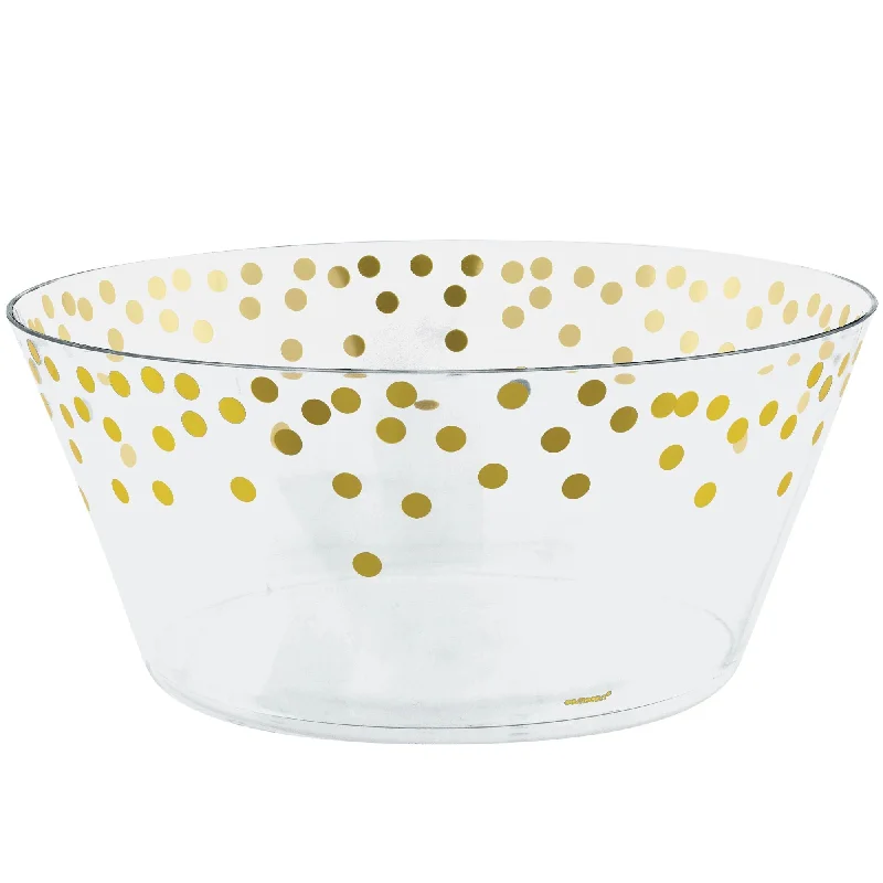 reusable plates for large gatherings-Gold PET Plastic Large Serving Bowl, 10 Inches, 1 Count