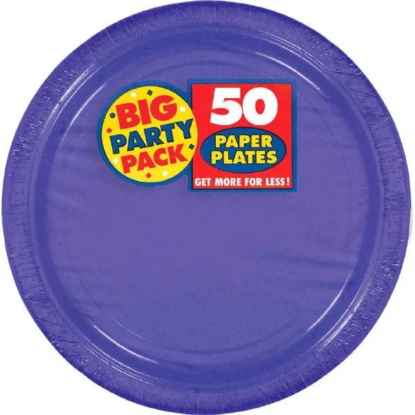 melamine dinnerware for casual events-PAPER PLATE PURPLE 6.75" 50CT