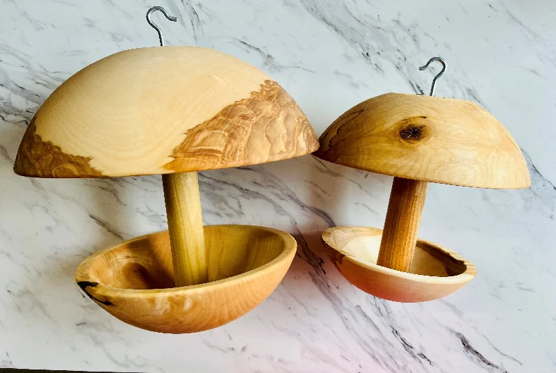 unbreakable dinnerware set for kids-Birch Wood Birdfeeder