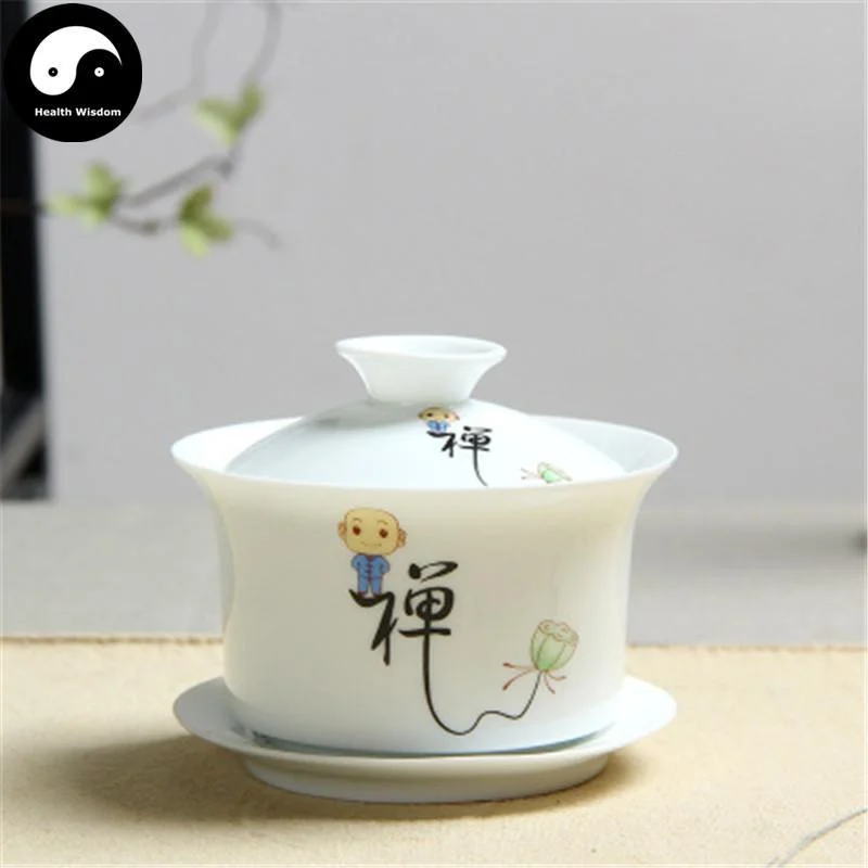 double wall coffee mugs for hot drinks-Ceramic Gaiwan Tea Cup 170ml 盖碗 白瓷 禅