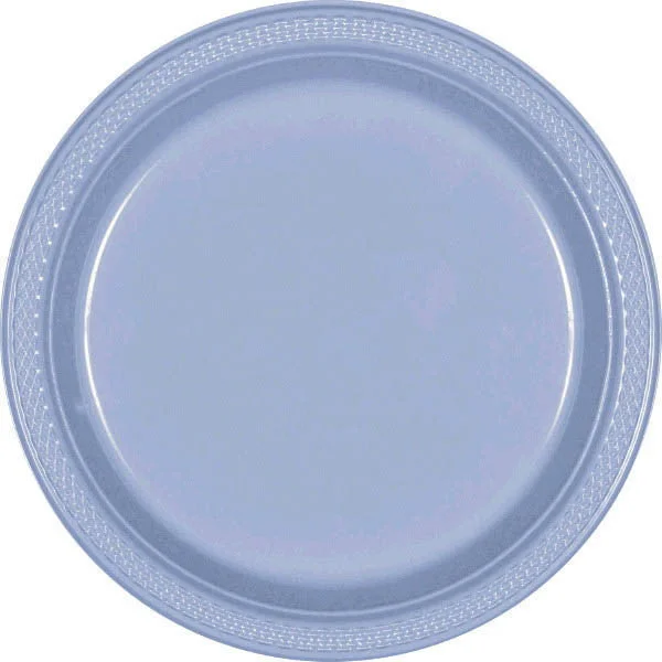 dinner plates with beautiful gold trim-PLATE - PASTEL BLUE 10 1/4" PLASTIC 20 CT/PKG