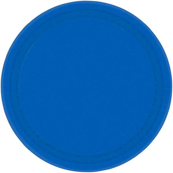 unbreakable plastic dinnerware set-PAPER PLATE ROYAL BLUE   8.5"    20CNT