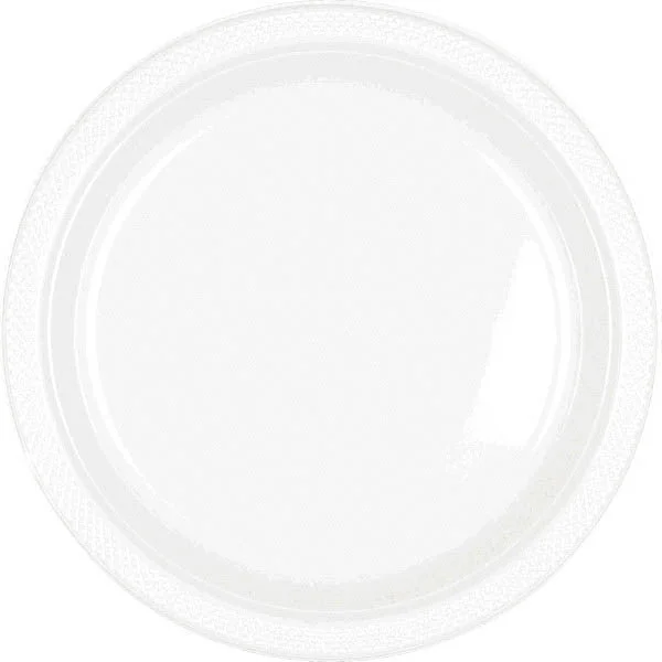 kids dinnerware with colorful designs-PLATE - FROSTY WHITE 10 1/2" PLASTIC 20 CT/PKG