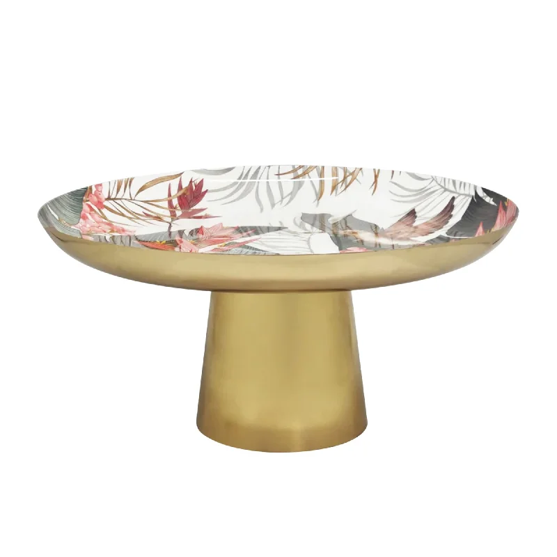 affordable dinnerware for large families-J.Elliot Home Tropical Cake Stand 30cm