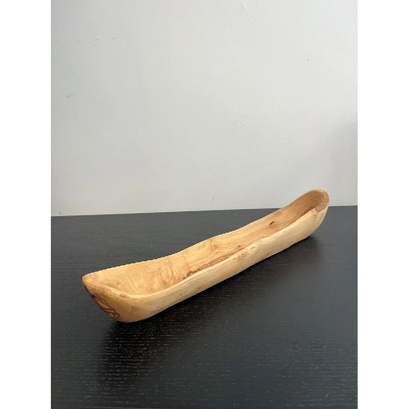 dinnerware for formal events-Breadbasket Olive Wood H 16.1" - Natural