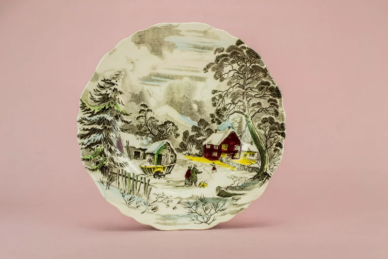 disposable dinner plates for holidays-Country scene serving plate