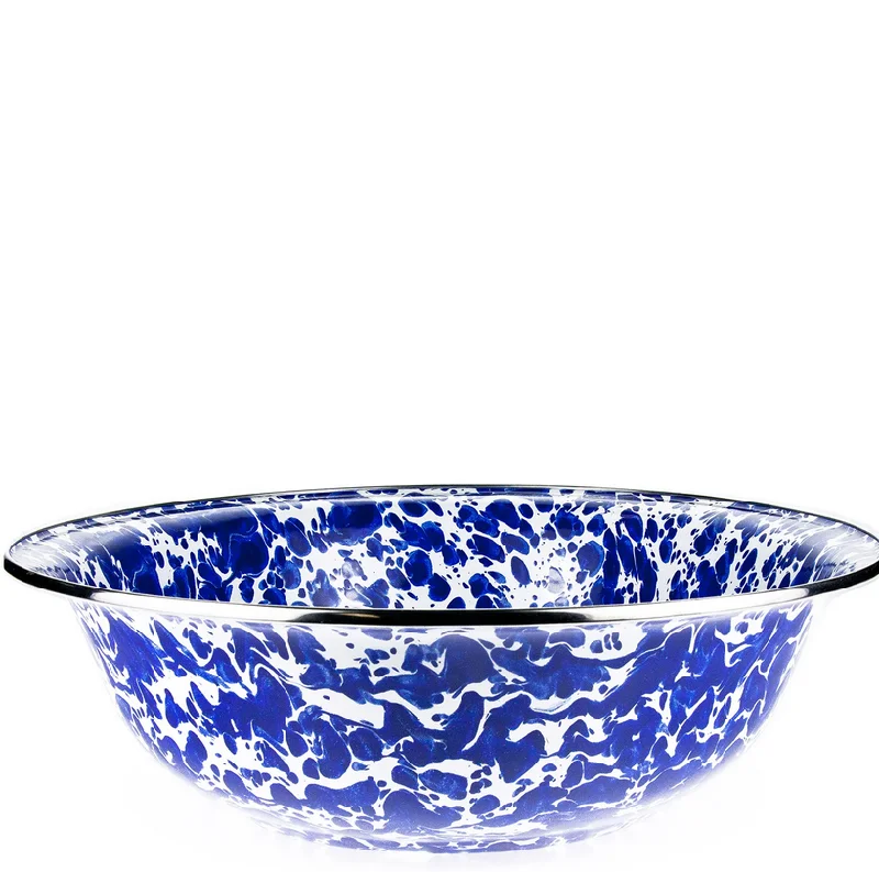 eco-friendly dinnerware for intimate dinners-Golden Rabbit Cobalt Swirl Serving Bowl