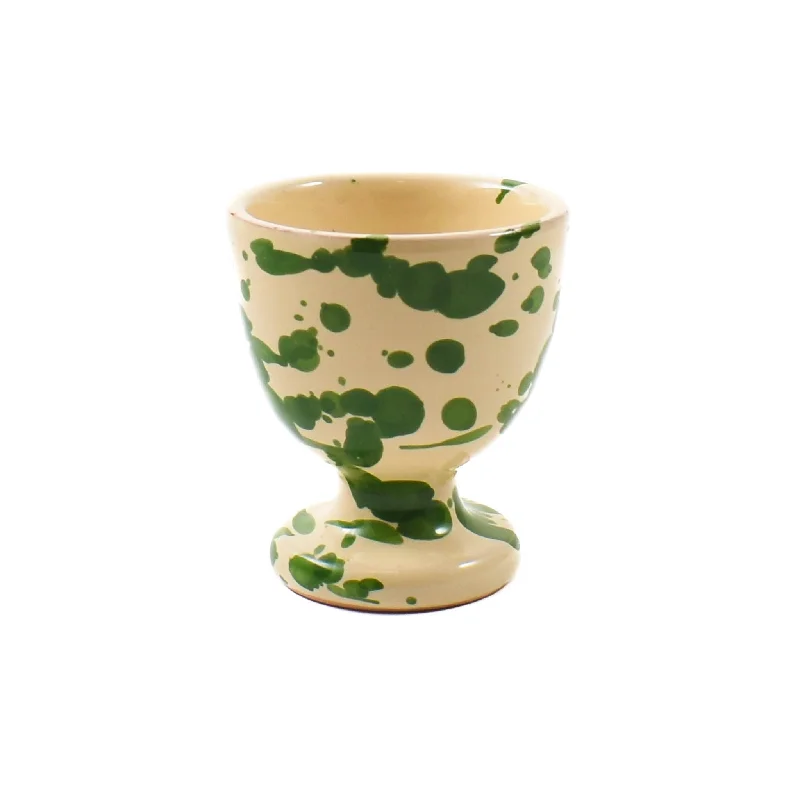 eco-conscious disposable plates-Puglia Green Splatter Egg Cup