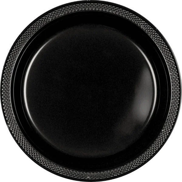 premium dinner plates with intricate designs-PLATE - JET BLACK 10 1/4" PLASTIC 20 CT/PKG