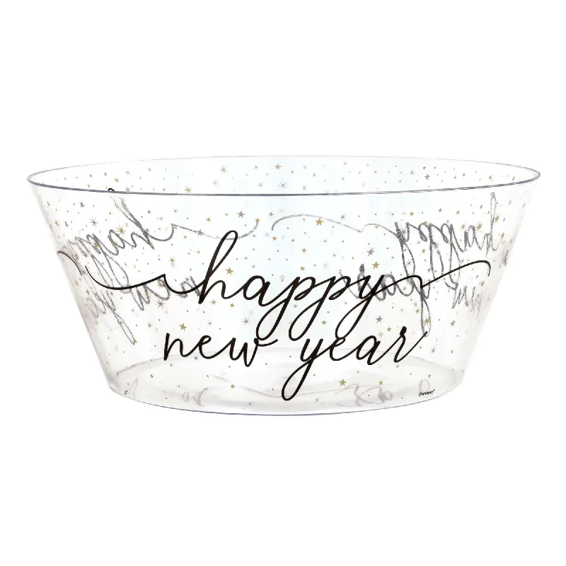 fancy dinner plates with elegant designs-Disco New Year's Plastic Serving Bowl, 1 Count