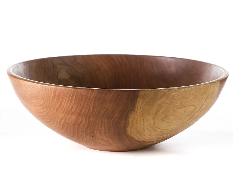 modern dinner plates with geometric patterns-Medium Champlain Cherry Wood Salad Bowl