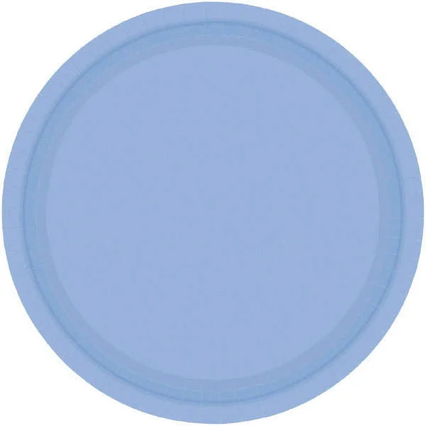 minimalist dinnerware with clean lines-PAPER PLATE LIGHT BLUE  6.75"    20CNT