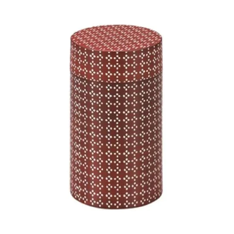 eco-conscious disposable plates-Red Pattern Fabric Tea Box, 650 ml