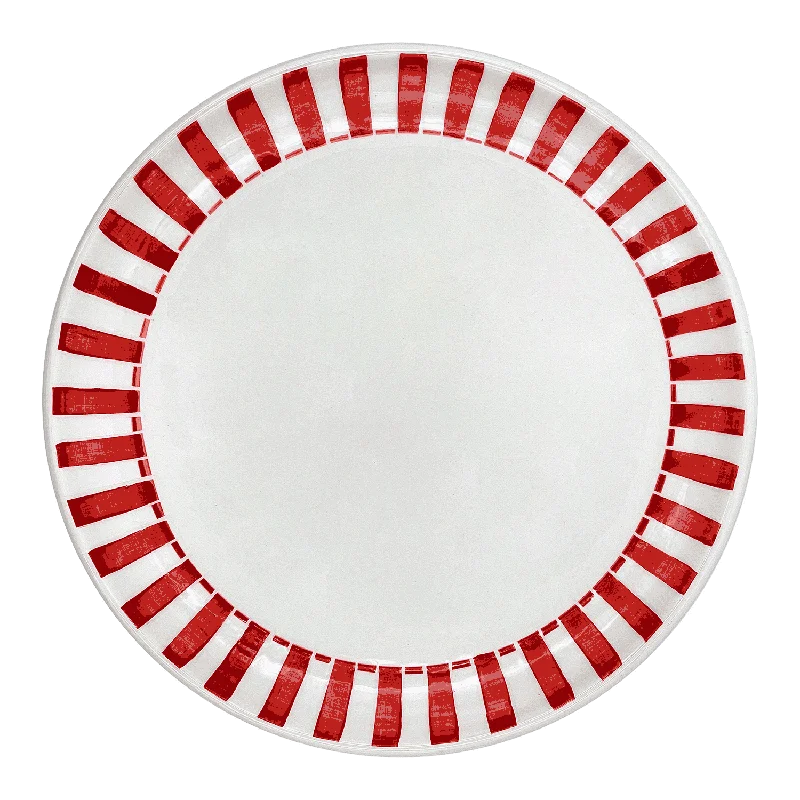 high-quality dinner plates for dinner parties-Red Stripes Charger Plate