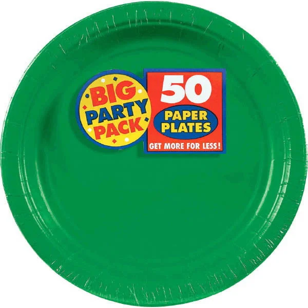 luxury dinnerware for fine dining-PAPER PLATE   GREEN 6.75"    50PCS/PKG