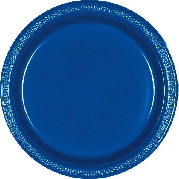 simple dinner plates for casual events-PLATE - BRIGHT ROYAL BLUE 10 1/4" PLASTIC 20 CT/PK